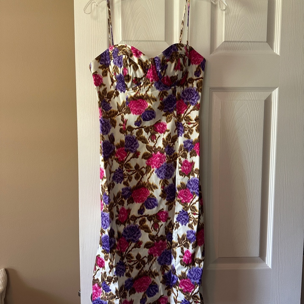 Milly Floral Spaghetti Strap Dress